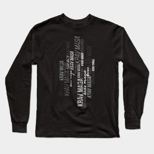 Krav Maga Cool Distressed Lettering Gym Design Long Sleeve T-Shirt